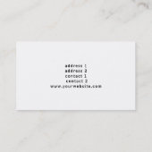 Carte De Visite élégant piano floral leçons design (Dos)