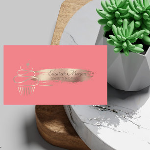 Carte De Visite Élégant pinceau, Cupcake, Sucres