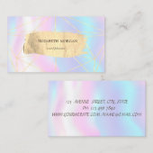 Carte De Visite Élégant pinceau d'or moderne, Lignes, Holographiqu (Devant / Derrière)