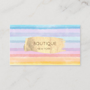 Carte De Visite Elégant pinceau or Stroke Aquarelle striée