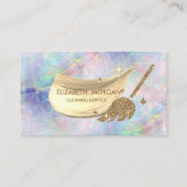 Carte De Visite Élégant pinceau Parties scintillant Broom Holograp (Devant)