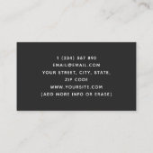 Carte De Visite Elégant pinceau Peinture Lavette Gris & Blanc Cool (Dos)