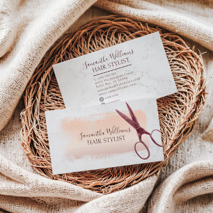 Carte De Visite Élégant pinceau Rose Gold Hair Stylist