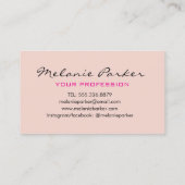 Carte De Visite Elegant pink agate marble metallic  (Dos)