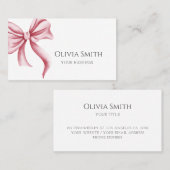 Carte De Visite Elegant Pink bow (Devant / Derrière)