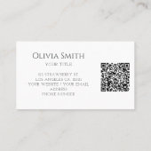 Carte De Visite Elegant Pink Bow QR Code (Dos)