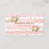 Carte De Visite Elegant Pink Glitter Rose Gold Confeti Trendy (Devant)
