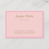 Carte De Visite Élégant Pink Gold Modèle professionnel moderne (Dos)