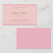 Carte De Visite Élégant Pink Gold Script Modèle moderne tendance (Devant / Derrière)