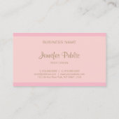 Carte De Visite Élégant Pink Gold Script Modèle moderne tendance (Dos)