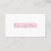 Carte De Visite Elegant Pink Minimalist  with QR Code (Devant)