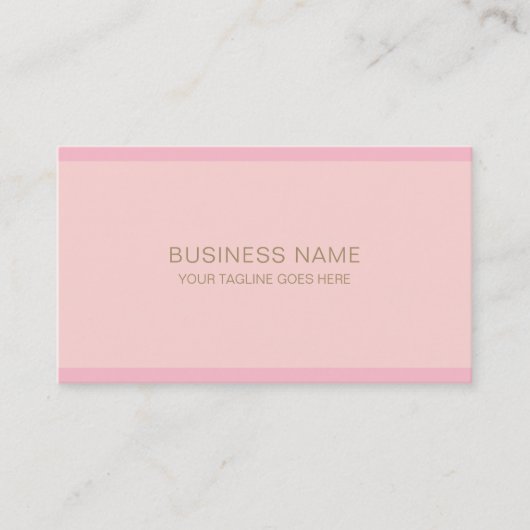 Carte De Visite Élégant Pink Or Main Script Texte Moderne (Devant)