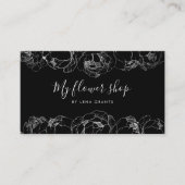 Carte De Visite Élégant pivoines fleurs chic fleuriste (Devant)