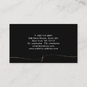 Carte De Visite Elegant Plain Black and Gold Script Monogram (Dos)