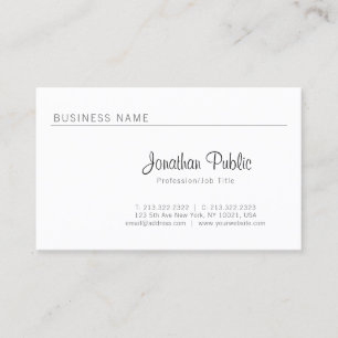 Carte De Visite Élégant Plain minimaliste élégant professionnel lu