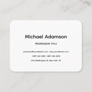 Carte De Visite Élégant Plain Simple Noir Blanc Minimaliste