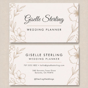Carte De Visite Élégant planificateur de mariage Botanical Blush B