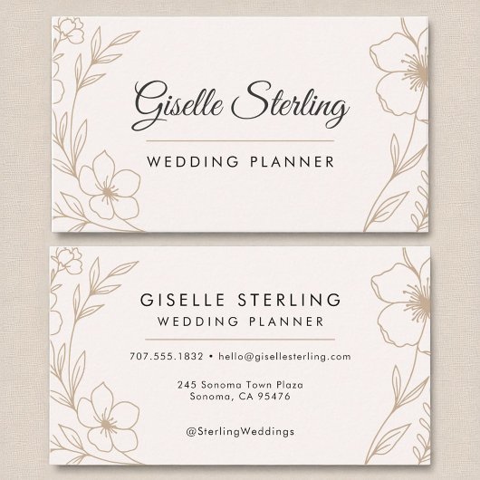 Carte De Visite Élégant planificateur de mariage Botanical Blush B