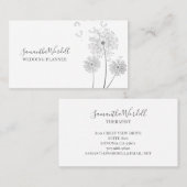 Carte De Visite Élégant planificateur de mariage Fleurs illustrées (Devant / Derrière)