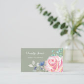 Carte De Visite Élégant Planificateur D'Événements Avec Beau Flora (Debout devant)