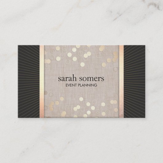 Carte De Visite Élégant Planificateur d'événements Chic Gold Confe (Devant)