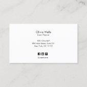 Carte De Visite Élégant planificateur d'événements en marbre bross (Dos)