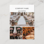 Carte De Visite Élégant Planning d'événements Business 3 Photos Co (Devant)