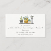 Carte De Visite Elégant Plante à pots Maison Aquarelle Botanique (Dos)