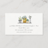 Carte De Visite Elégant Plante à pots Maison Aquarelle Botanique (Dos)