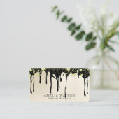 Carte De Visite Élégant plaquage or et peinture à séchage noir (Debout devant)