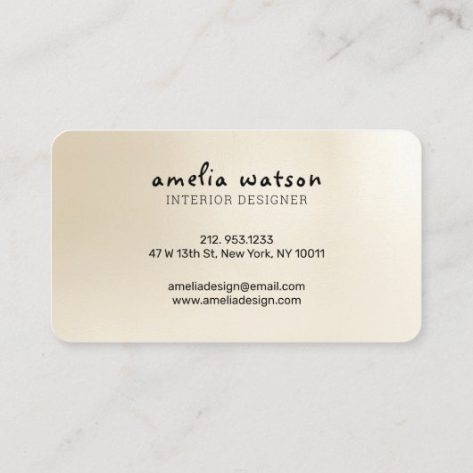 Carte De Visite Élégant plaquage or et peinture à séchage noir (Dos)