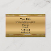 Carte De Visite Élégant plaqué or Classy (Dos)