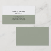 Carte De Visite Élégant plat élégant blanc gris professionnel (Devant / Derrière)