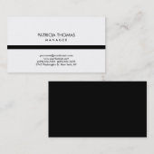 Carte De Visite Élégant plat élégant blanc noir professionnel (Devant / Derrière)