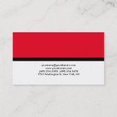 Carte De Visite Élégant plat élégant rouge blanc noir professionne (Dos)