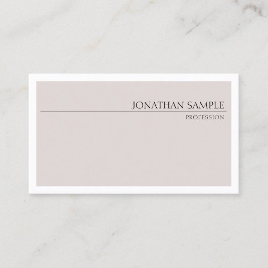 Carte De Visite Élégant Plat Professionnel Simple Design Chic (Devant)