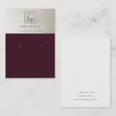 CARTE DE VISITE ÉLÉGANT PLUM WINE SILVER LOGO EARRING AFFICHAGE (Devant / Derrière)