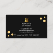 Carte De Visite Elégant point d'or sur noir (Dos)