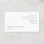 Carte De Visite Elégant point et tiret bleu et blanc (Dos)