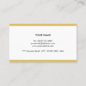 Carte De Visite Élégant Pois d'or sur blanc (Dos)