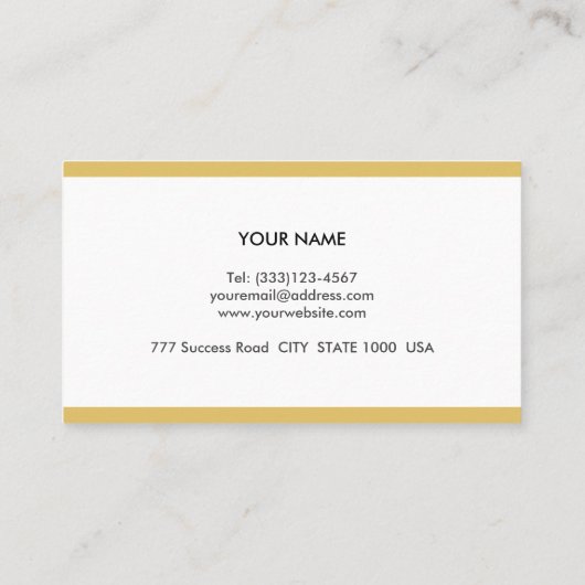 Carte De Visite Élégant Pois d'or sur blanc (Dos)