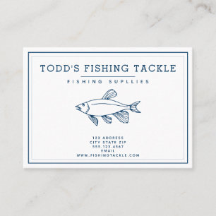 Carte De Visite Elégant poisson bleu indigo - Nautique / Pêche