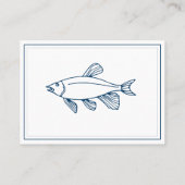 Carte De Visite Elégant poisson bleu indigo - Nautique / Pêche (Dos)