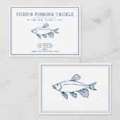 Carte De Visite Elégant poisson bleu indigo - Nautique / Pêche (Devant / Derrière)