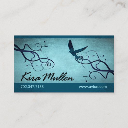 Carte de visite élégant (polyvalent) - "Avion " (Devant)