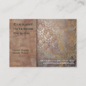 Carte De Visite Elégant Pompeii Damask Shimmer Rouge et or (Dos)