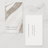 Carte De Visite Élégant Porte en marbre or pâle Abstrait (Devant / Derrière)