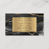 Carte De Visite Elégant Porte Noir et Or Luxe (Dos)