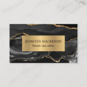 Carte De Visite Elégant Porte Noir et Or Luxe (Devant)