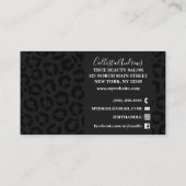 Carte De Visite Élégant Poster de animal de Cheetah léopard noir (Dos)